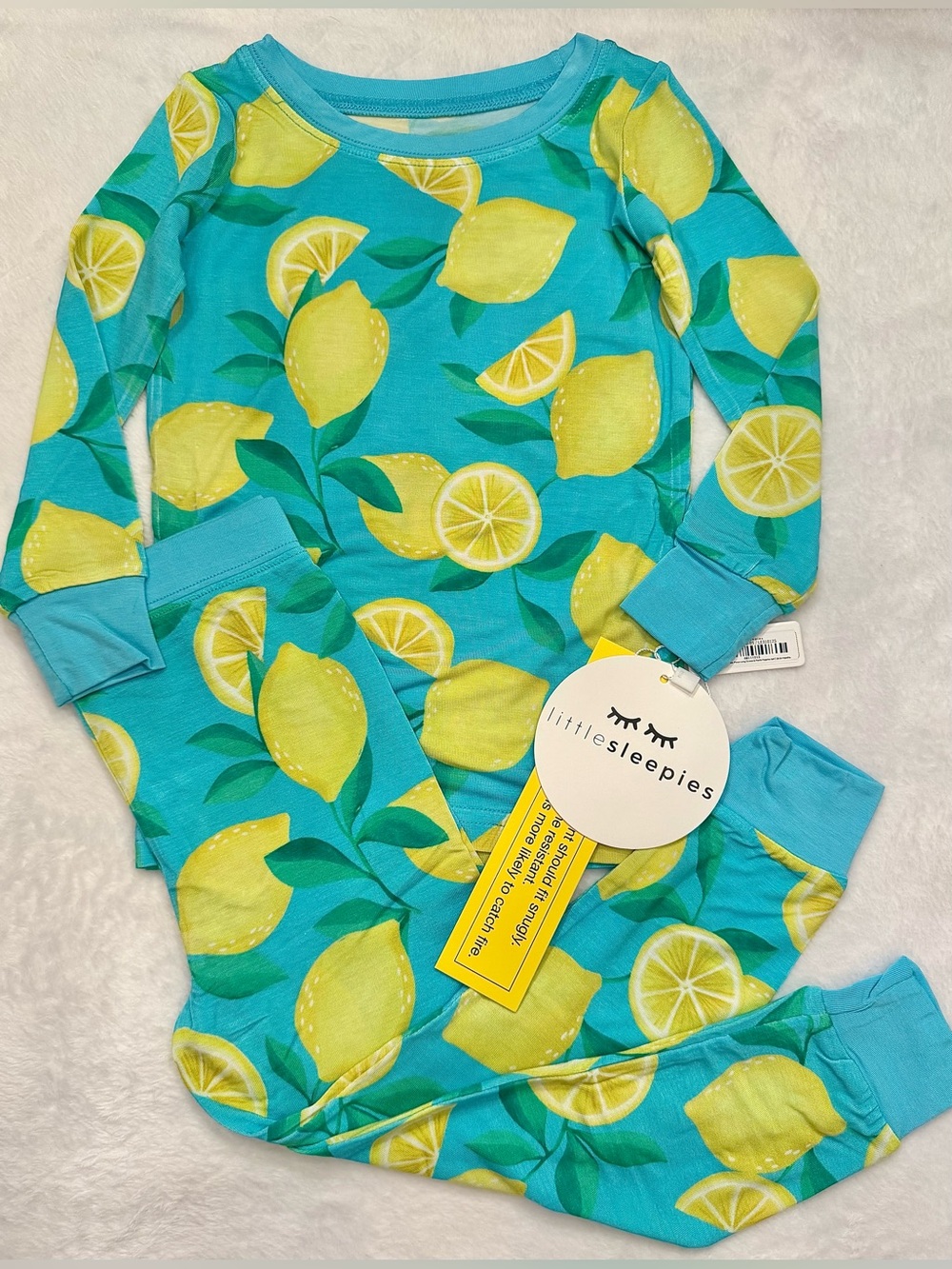 NWT Little Sleepies “Sunny Citrus” Bamboo Pajama Set 18-24 Months